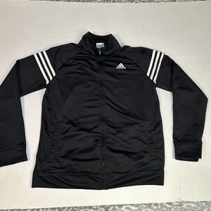 Adidas‎ Size XL 18/20 Youth Unisex Track Jacket Full Zip Long Sleeve Black